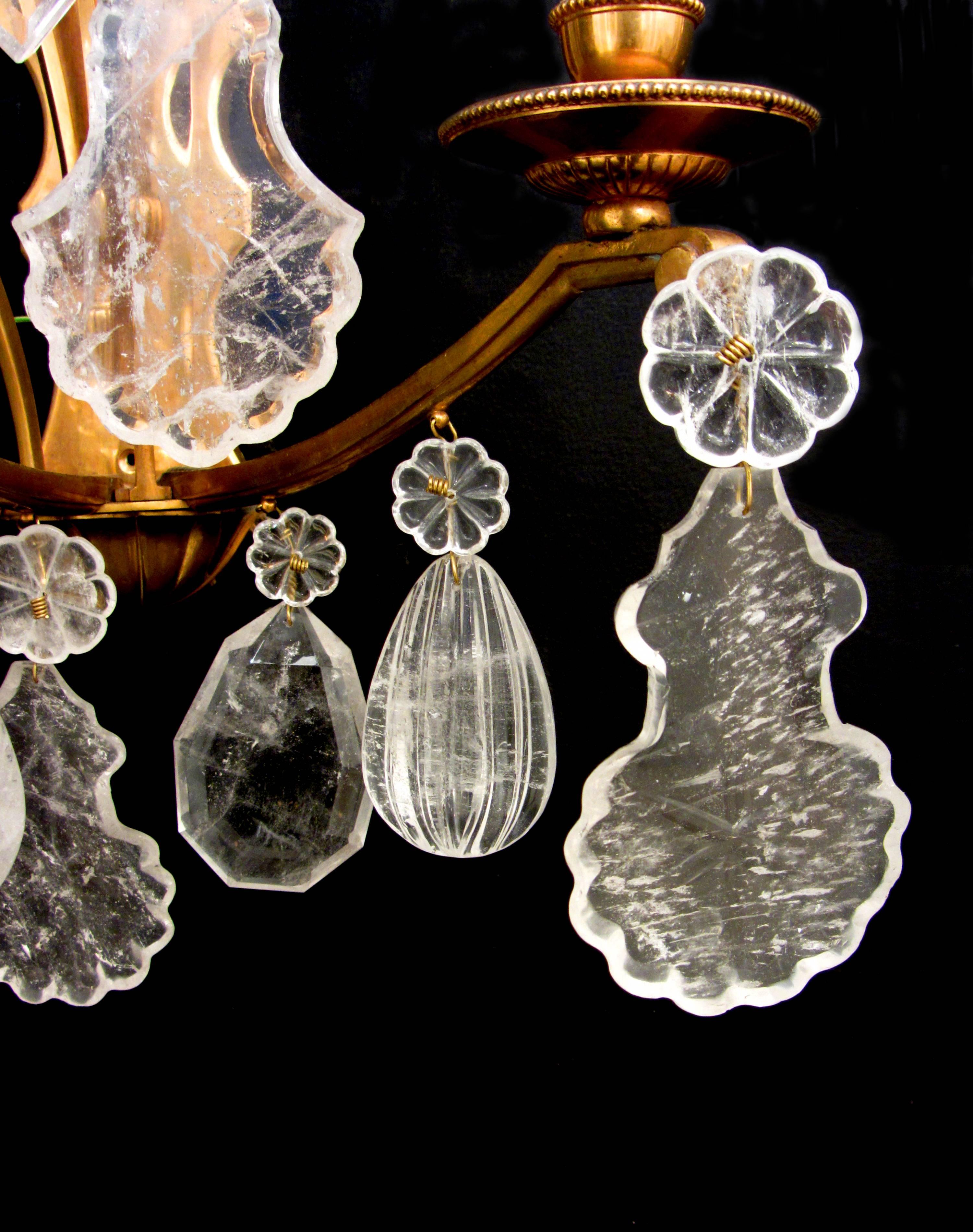 20th Century Pair of Rock Crystal Wall Lights For Sale