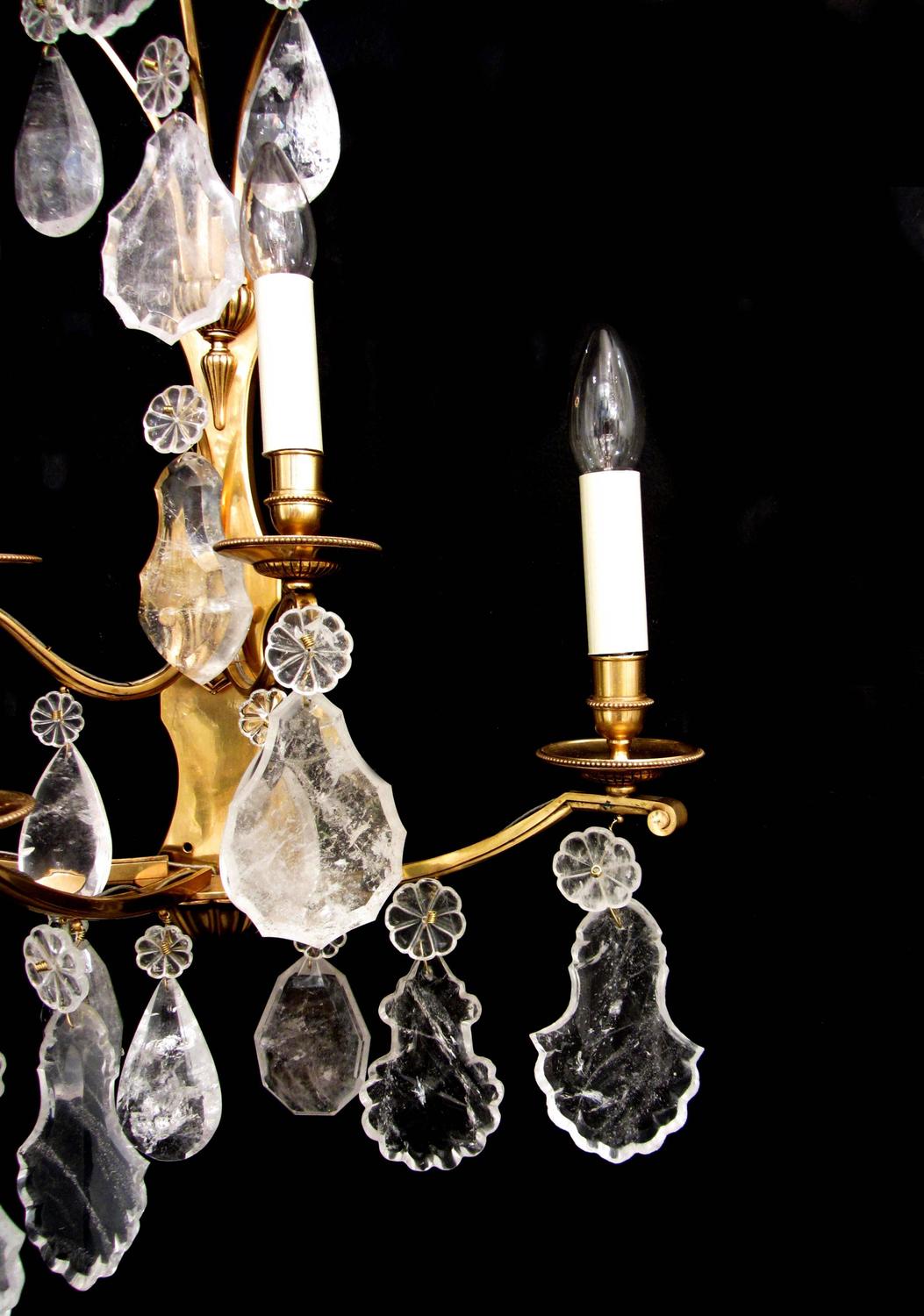 Pair of Rock Crystal Wall Lights For Sale at 1stdibs
