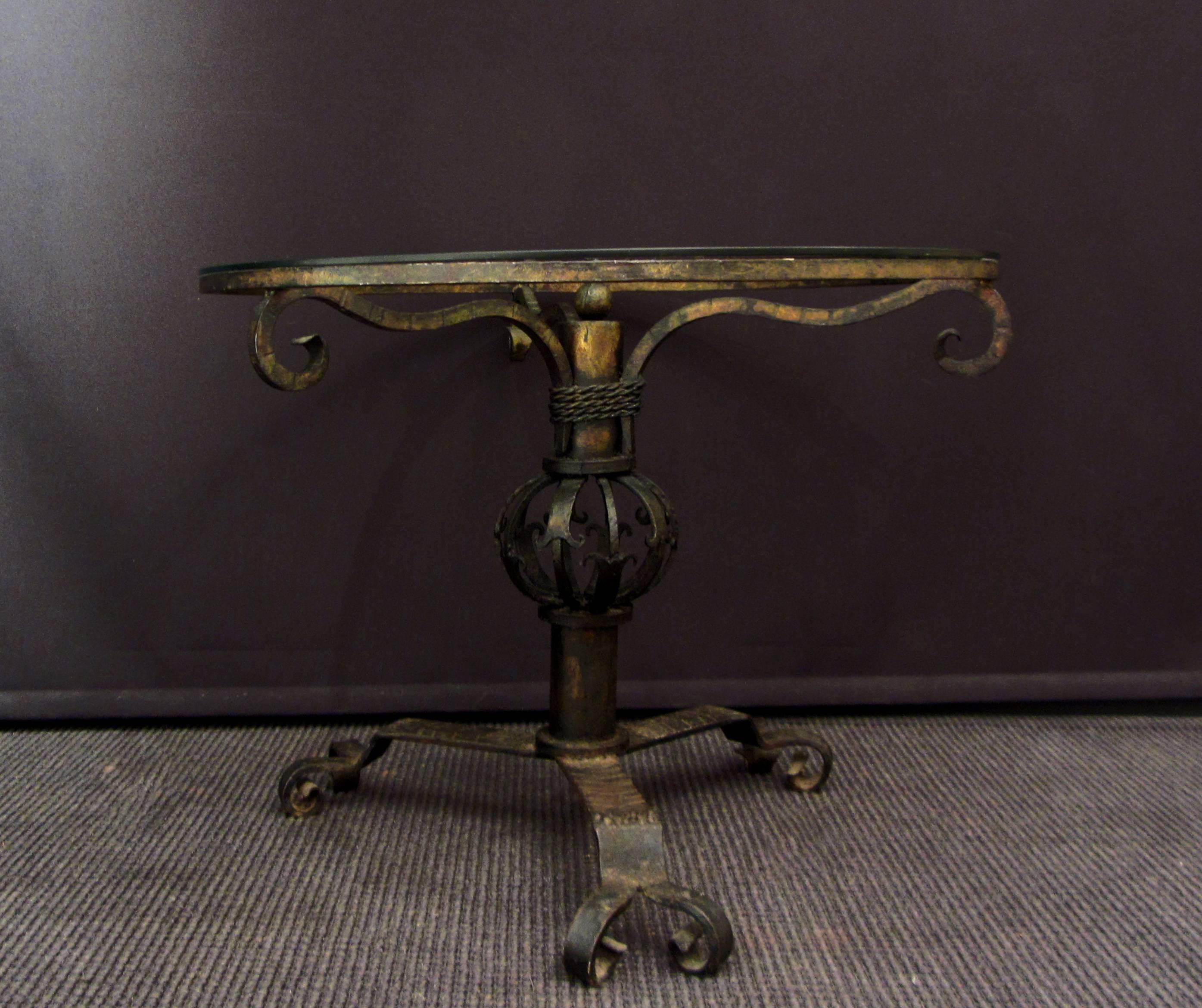 Forged Unusual Wrought Iron Coffee Table For Sale
