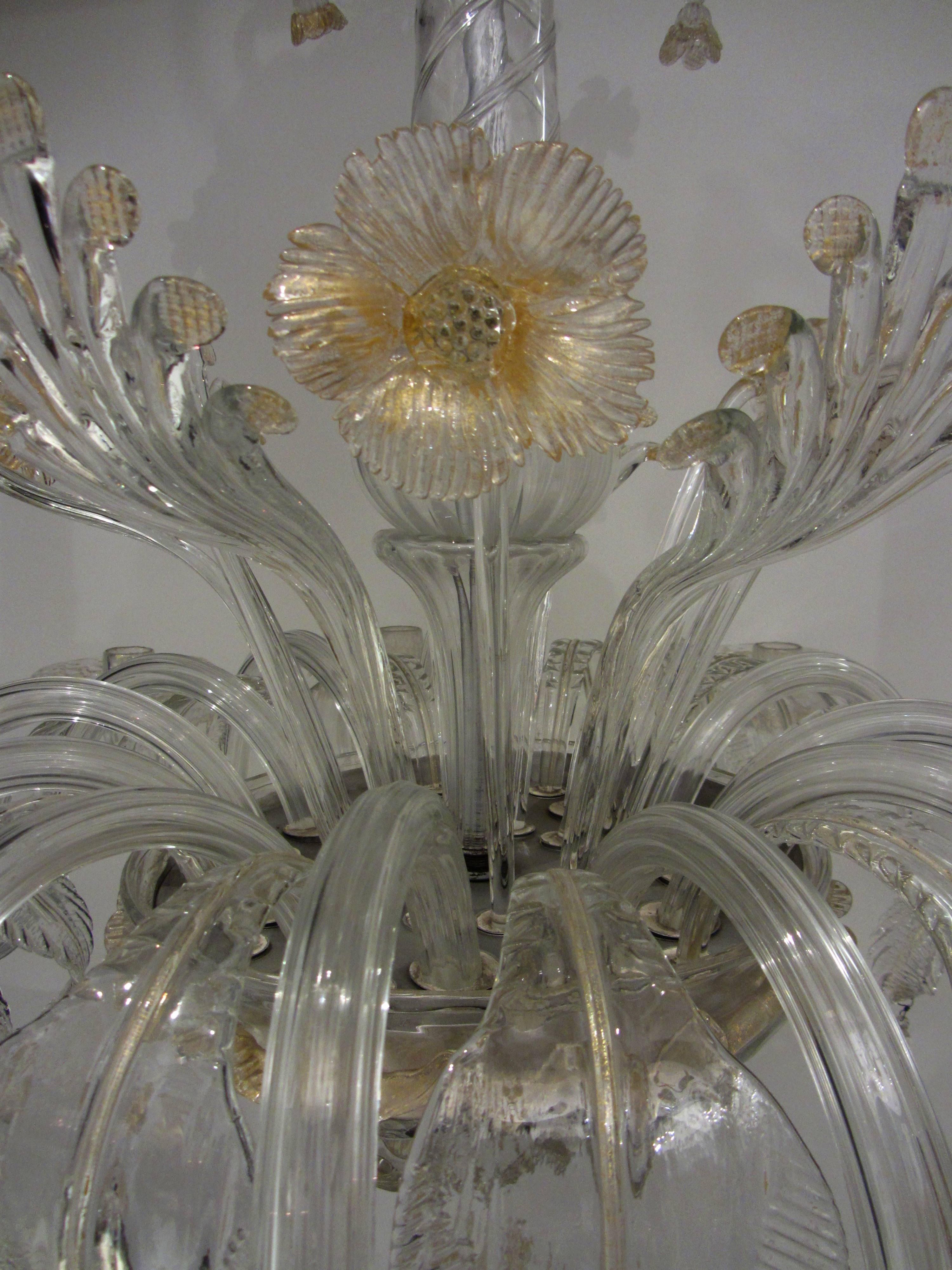 Large Early 20th Century Murano Glass Chandelier 1