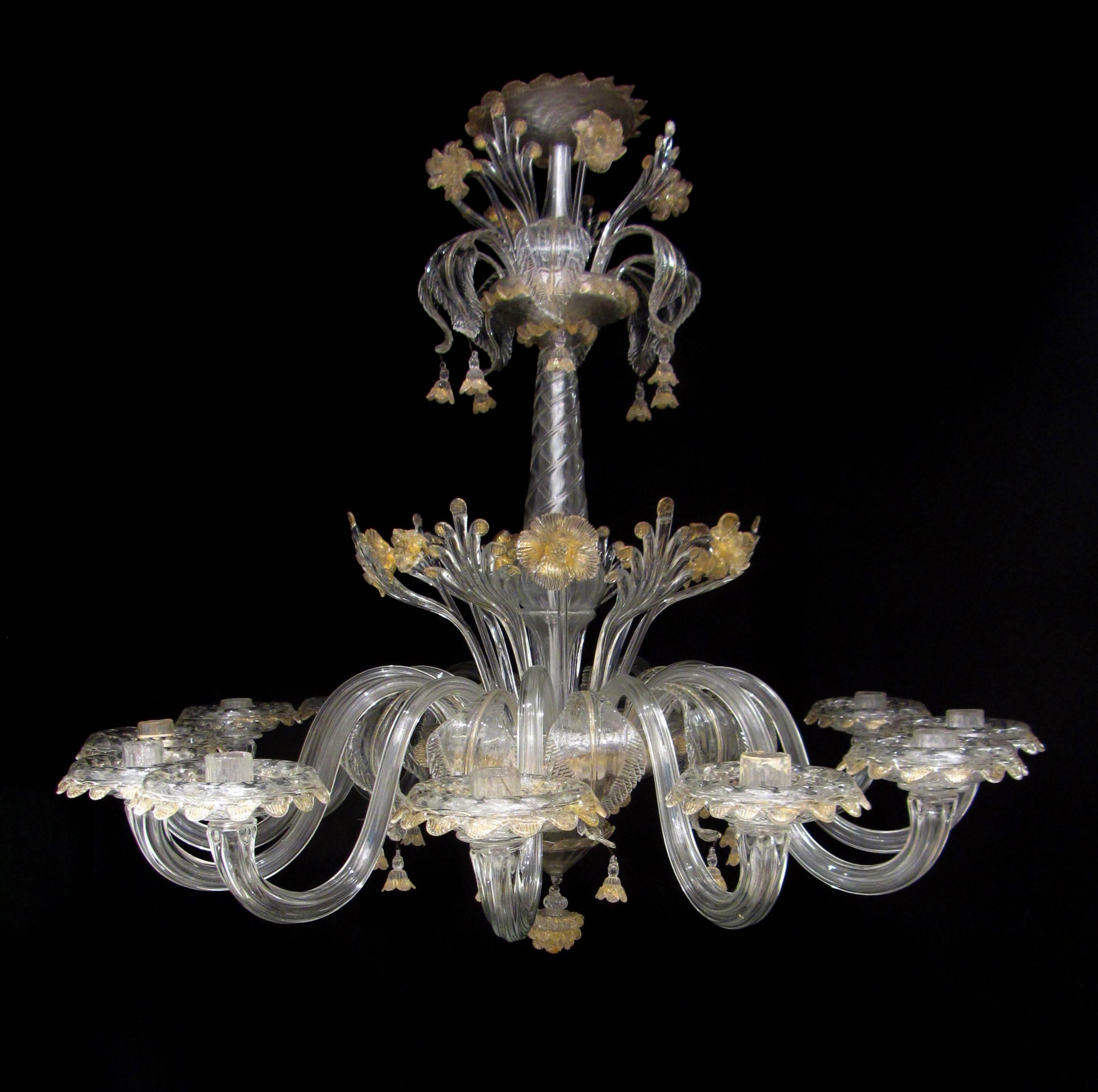 Large Early 20th Century Murano Glass Chandelier 3