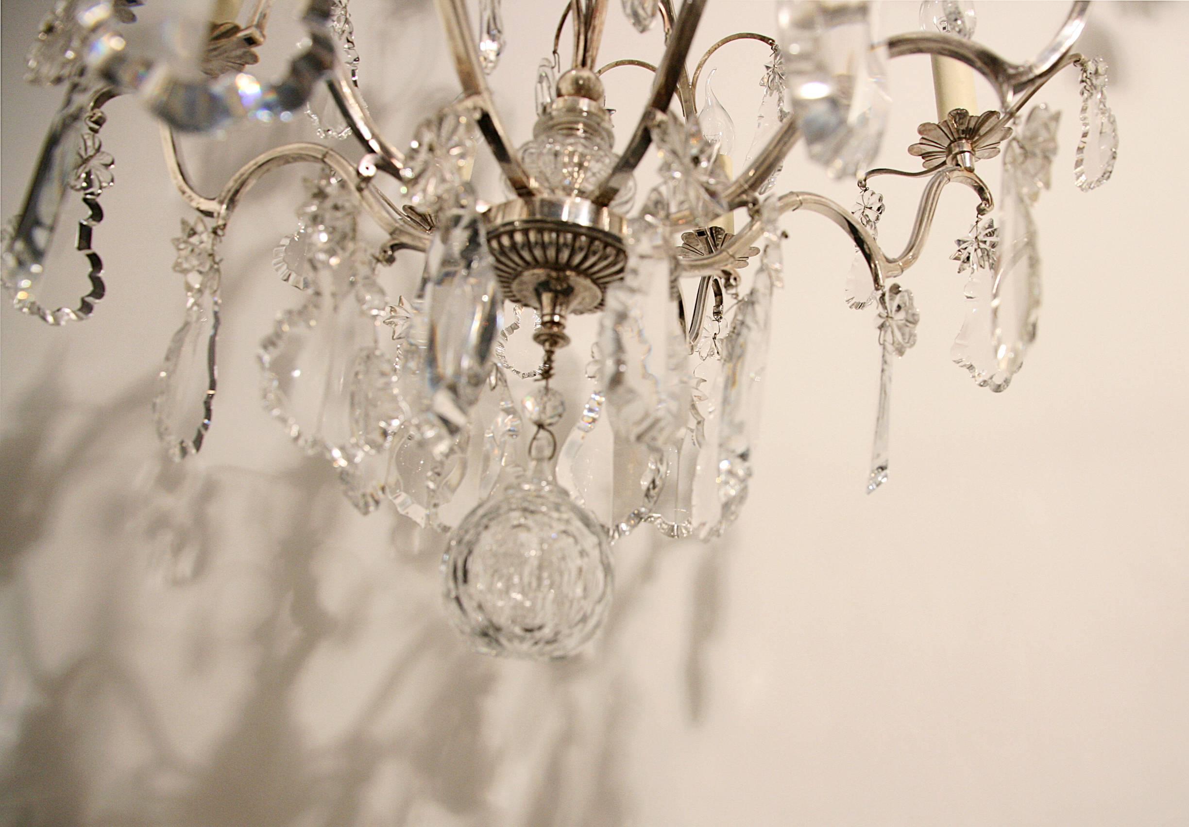 Silvered Bird Cage Form Chandelier In Good Condition For Sale In London, GB