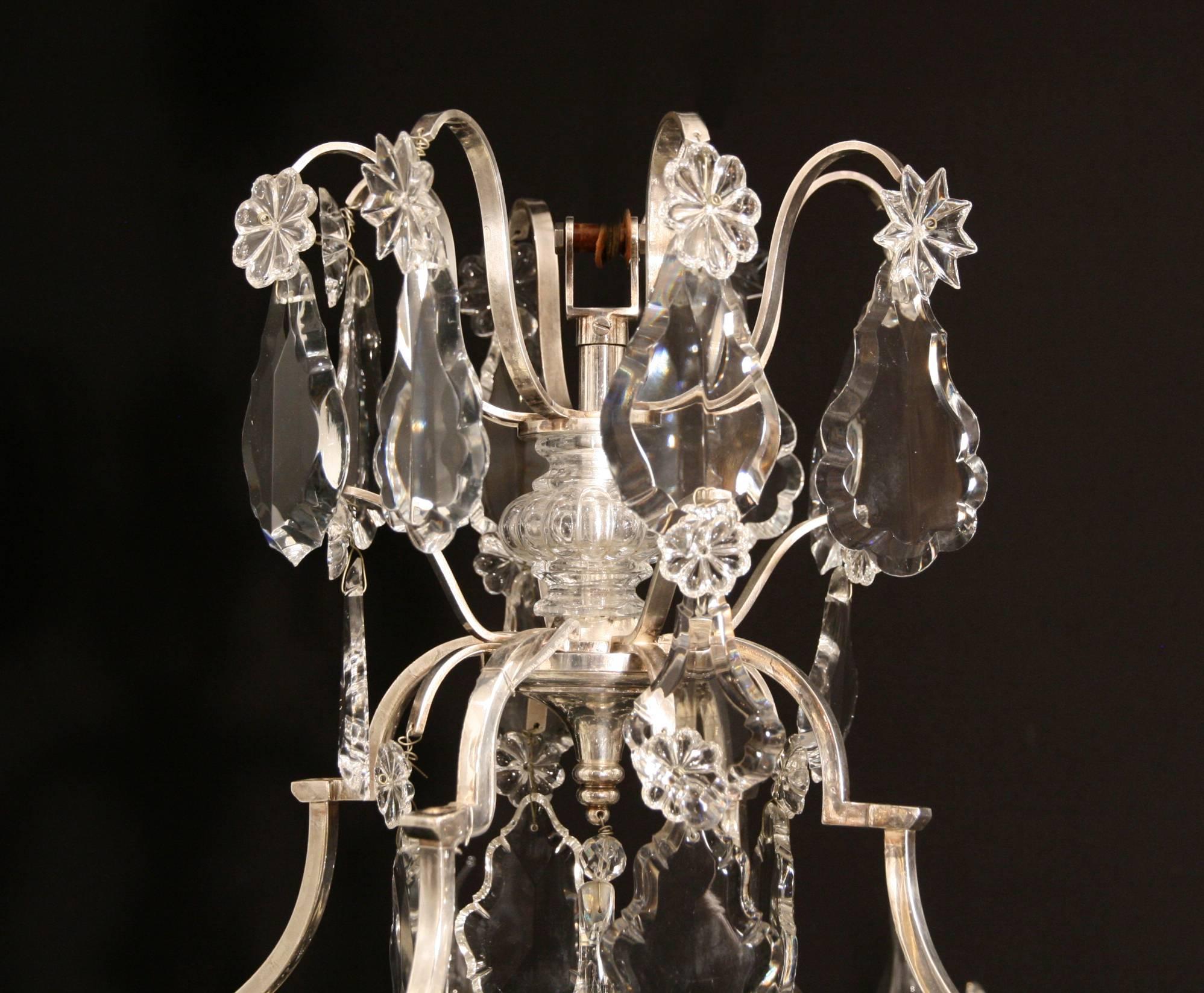 Silvered Bird Cage Form Chandelier For Sale 2