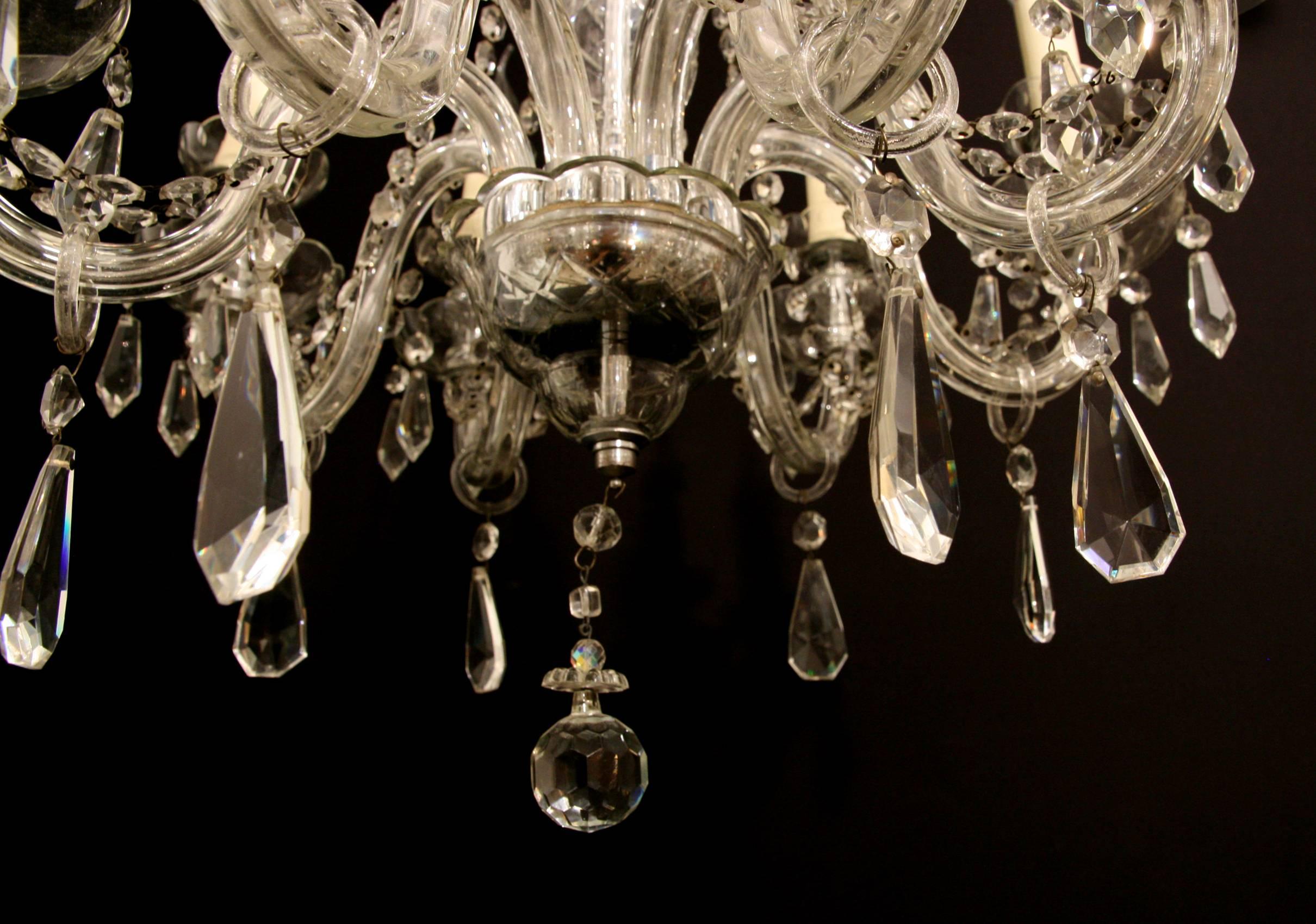 Cut Glass Cut glass eight-arm chandelier