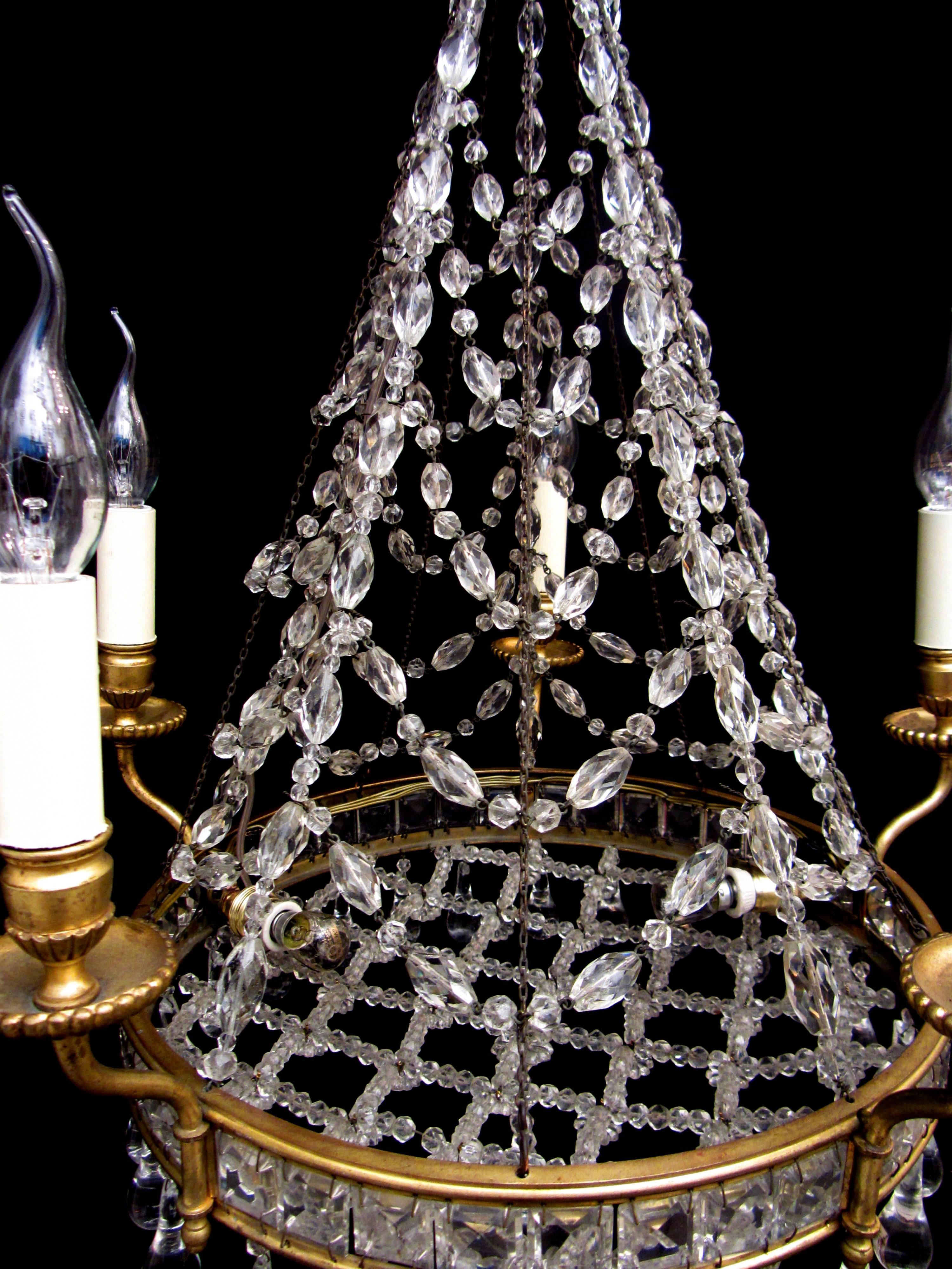 French Unusual Five-Arm Chandelier For Sale