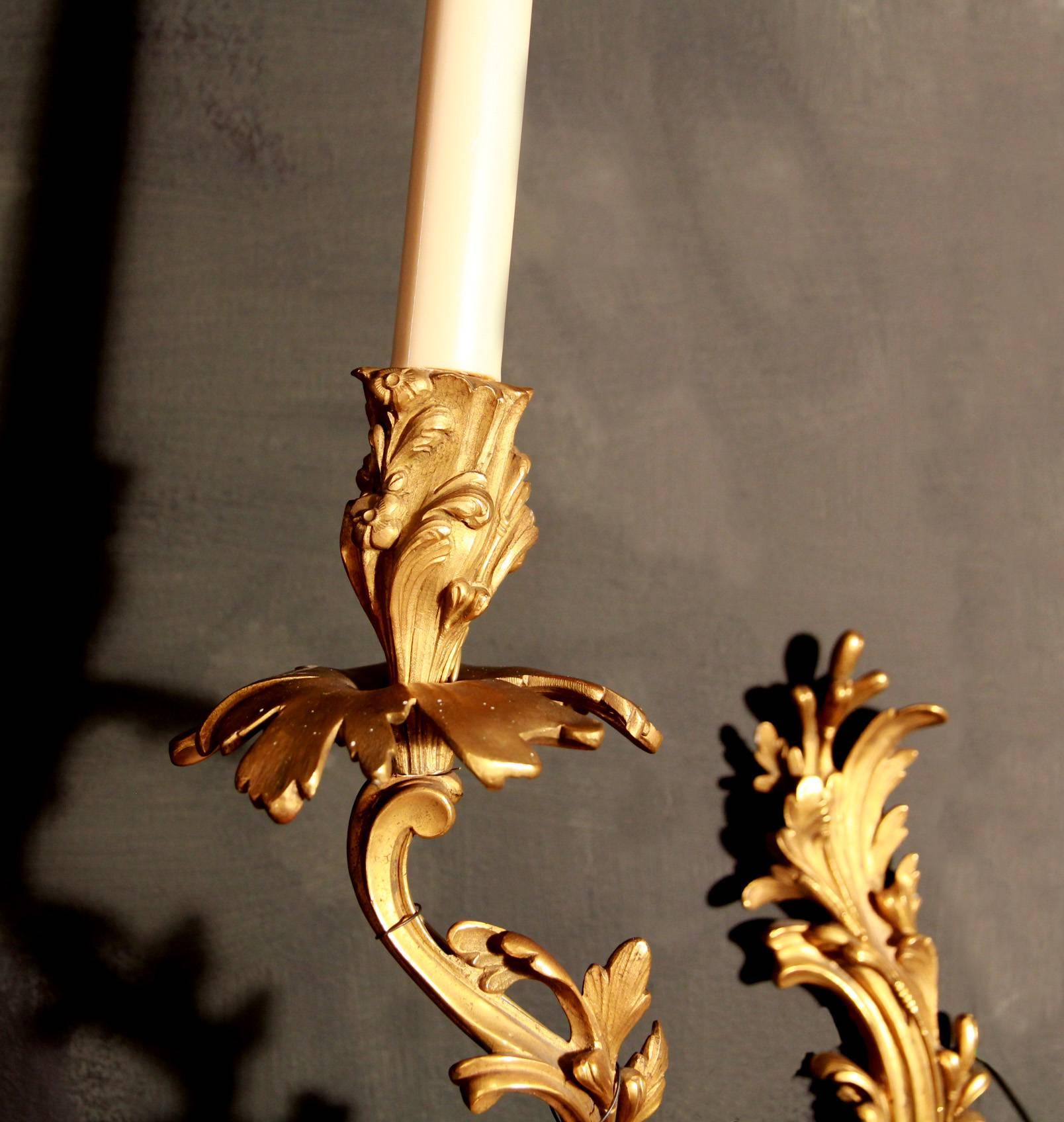 French Pair of Louis XV Style Wall Lights