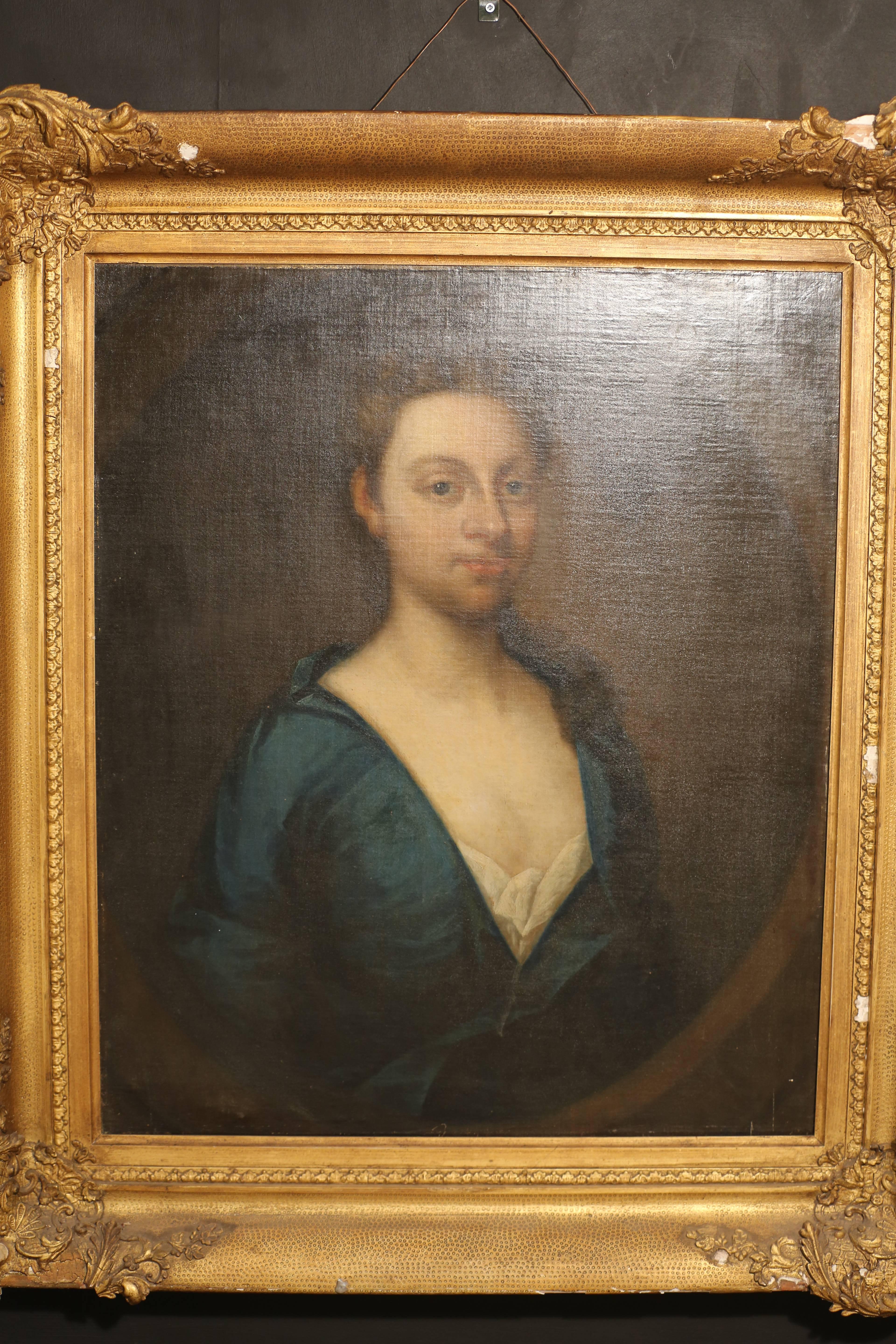 18th Century Oil Painting of a Lady In Good Condition For Sale In London, GB