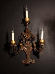 Large Pair of Italian, 19th Century Tole Wall Lights