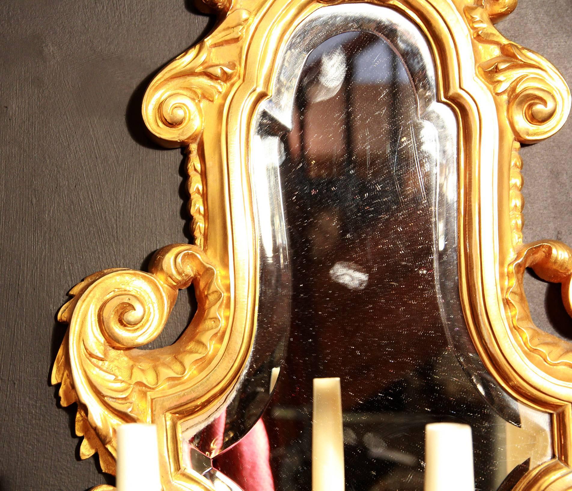 French Louis XVI Style Mirrored Girandole For Sale
