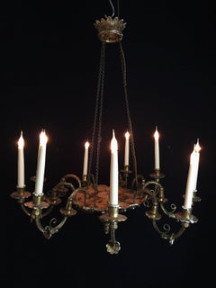 Carved Wooden Empire Style Chandelier Suspended from Crown