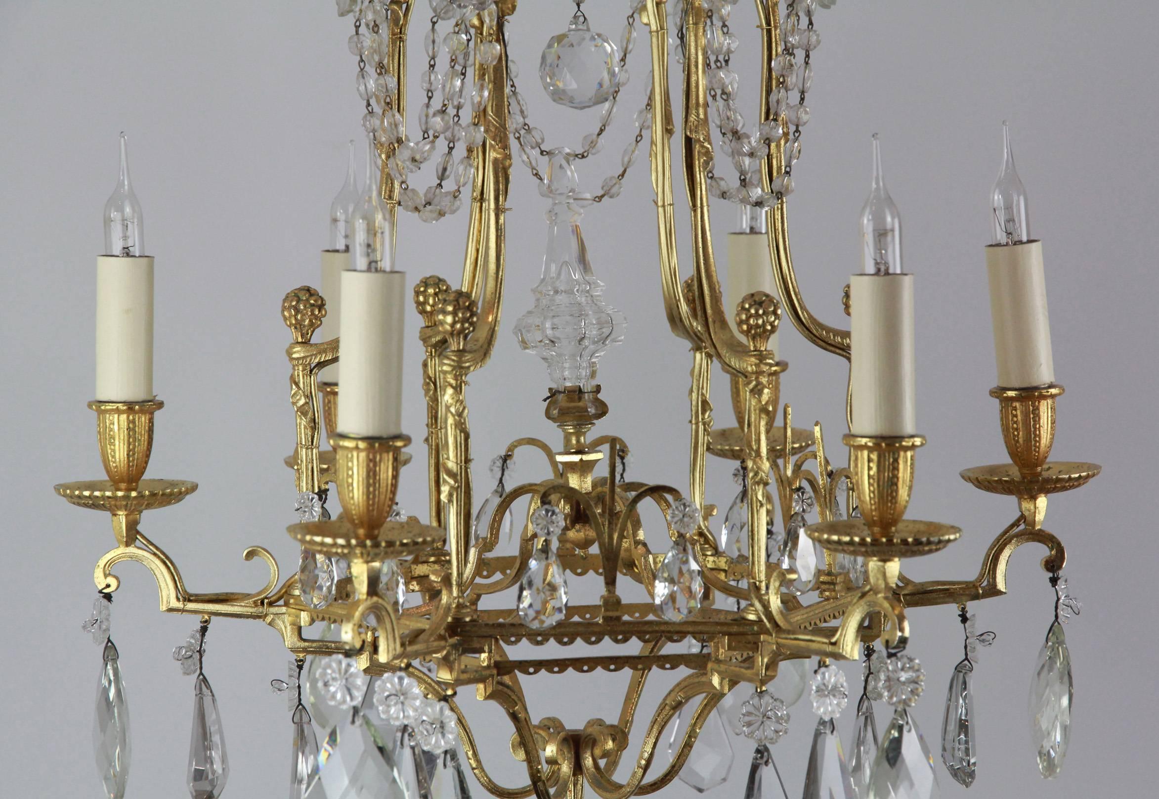 Italian Rare and Attractive Pair of Pagoda Style Small Chandeliers For Sale