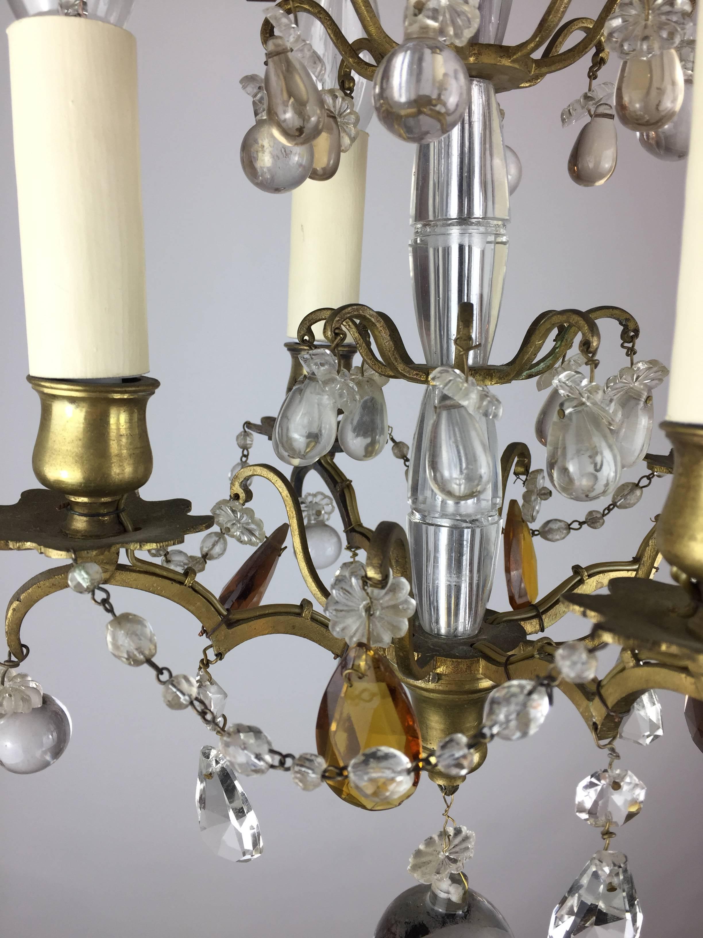 French Small Four-Light Chandelier For Sale