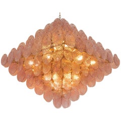 Italian Murano Pink Glass Chandelier