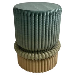 'Massage' Lounge Stool 3D Printed in Green & Ochre Gradient Recycled Plastic
