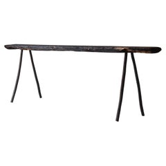 Japanese Antique Large Black Display Table 1900s-1920s / Side Table Wabisabi