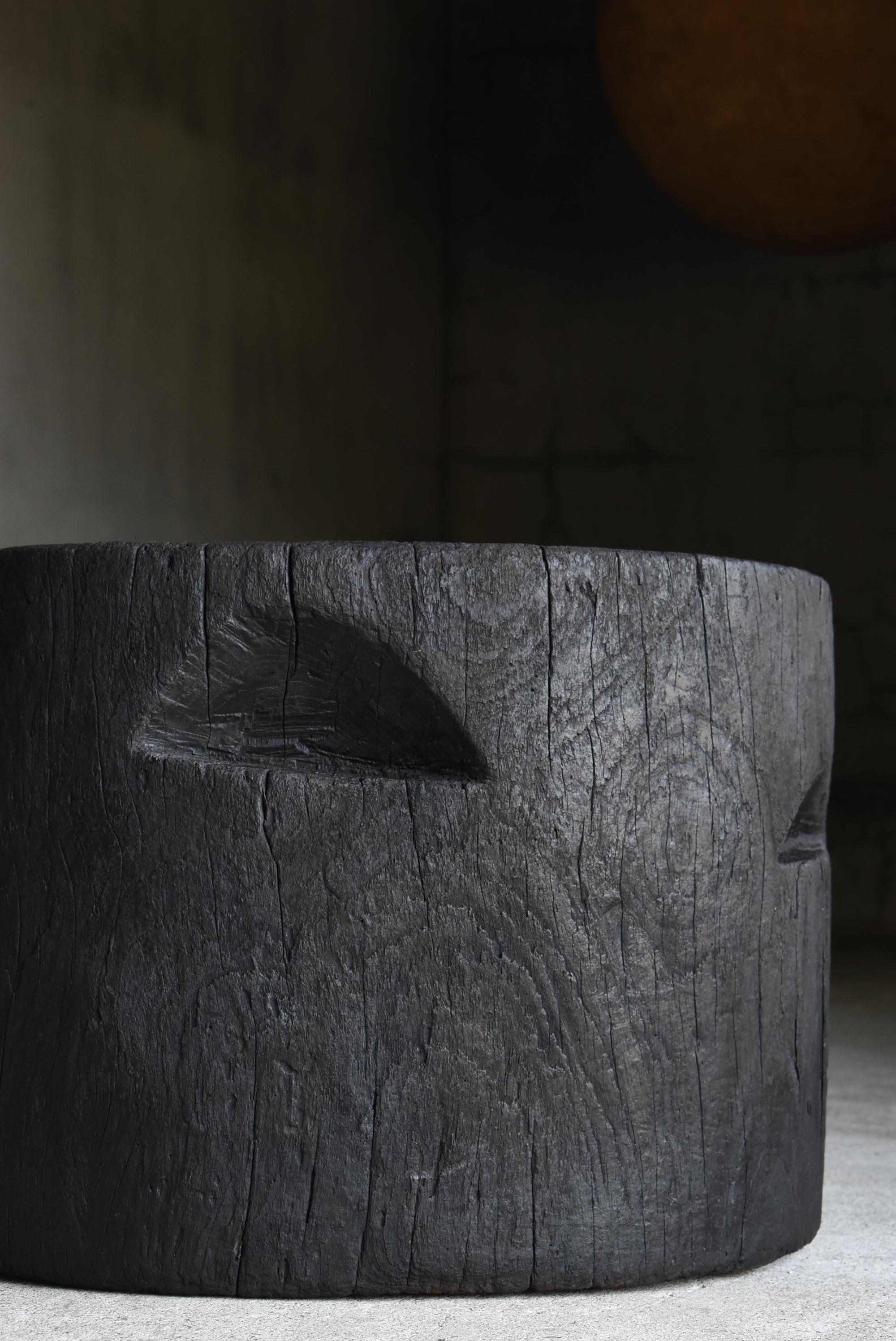 Japanese Antique Primitive Black Coffee Table 1860s-1900s / Mingei Wabi Sabi For Sale 1