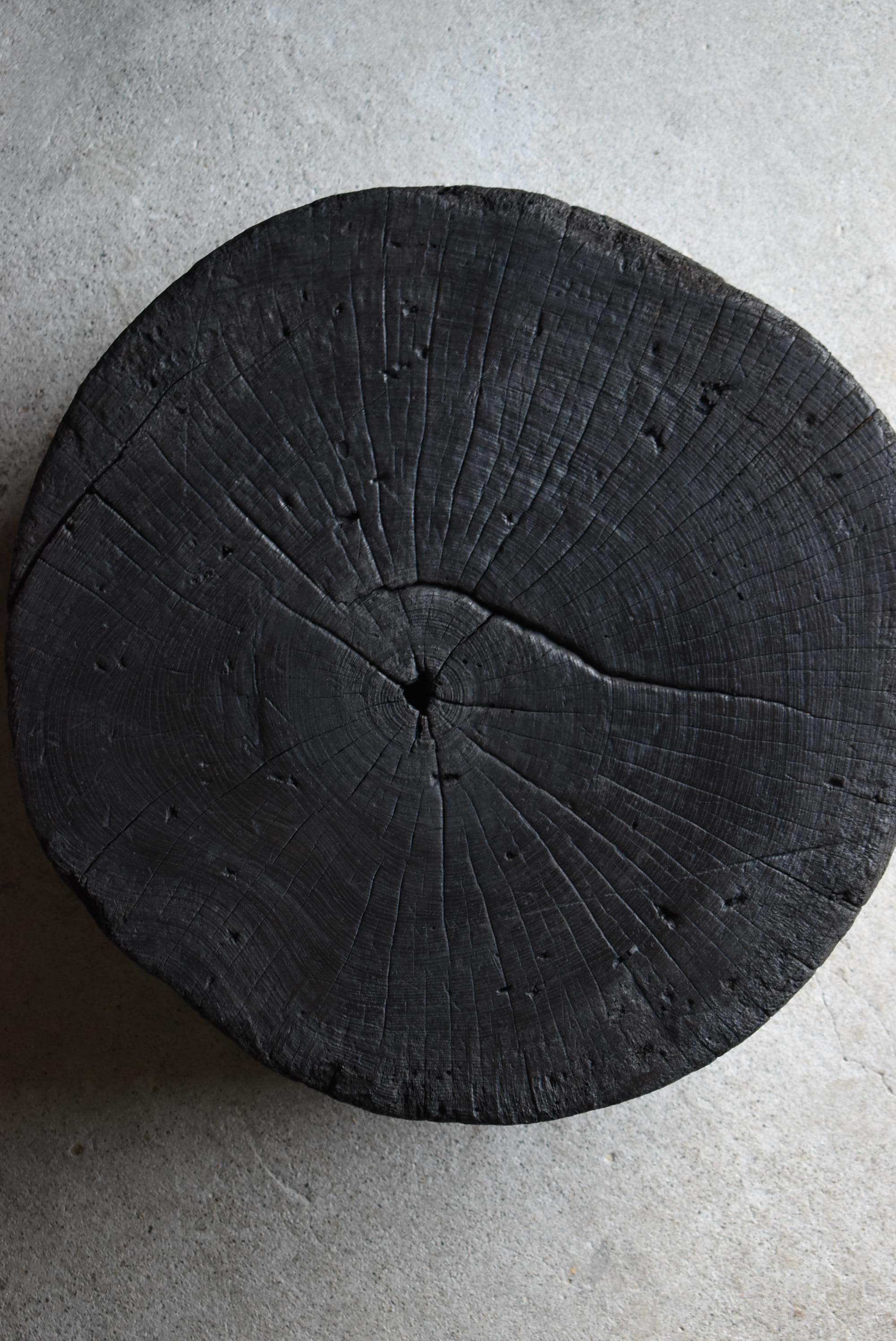 Japanese Antique Primitive Black Coffee Table 1860s-1900s / Mingei Wabi Sabi For Sale 7