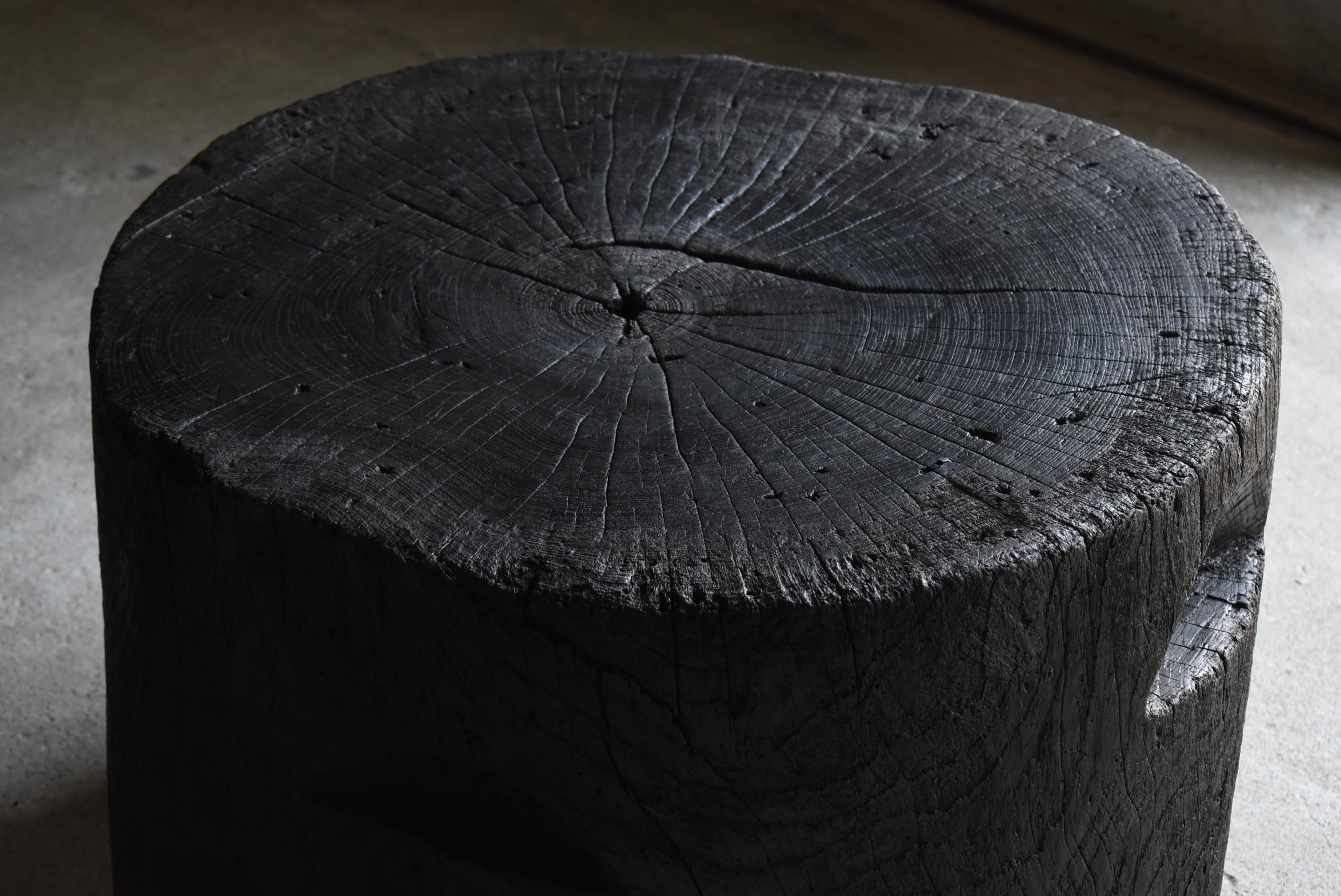 20th Century Japanese Antique Primitive Black Coffee Table 1860s-1900s / Mingei Wabi Sabi For Sale