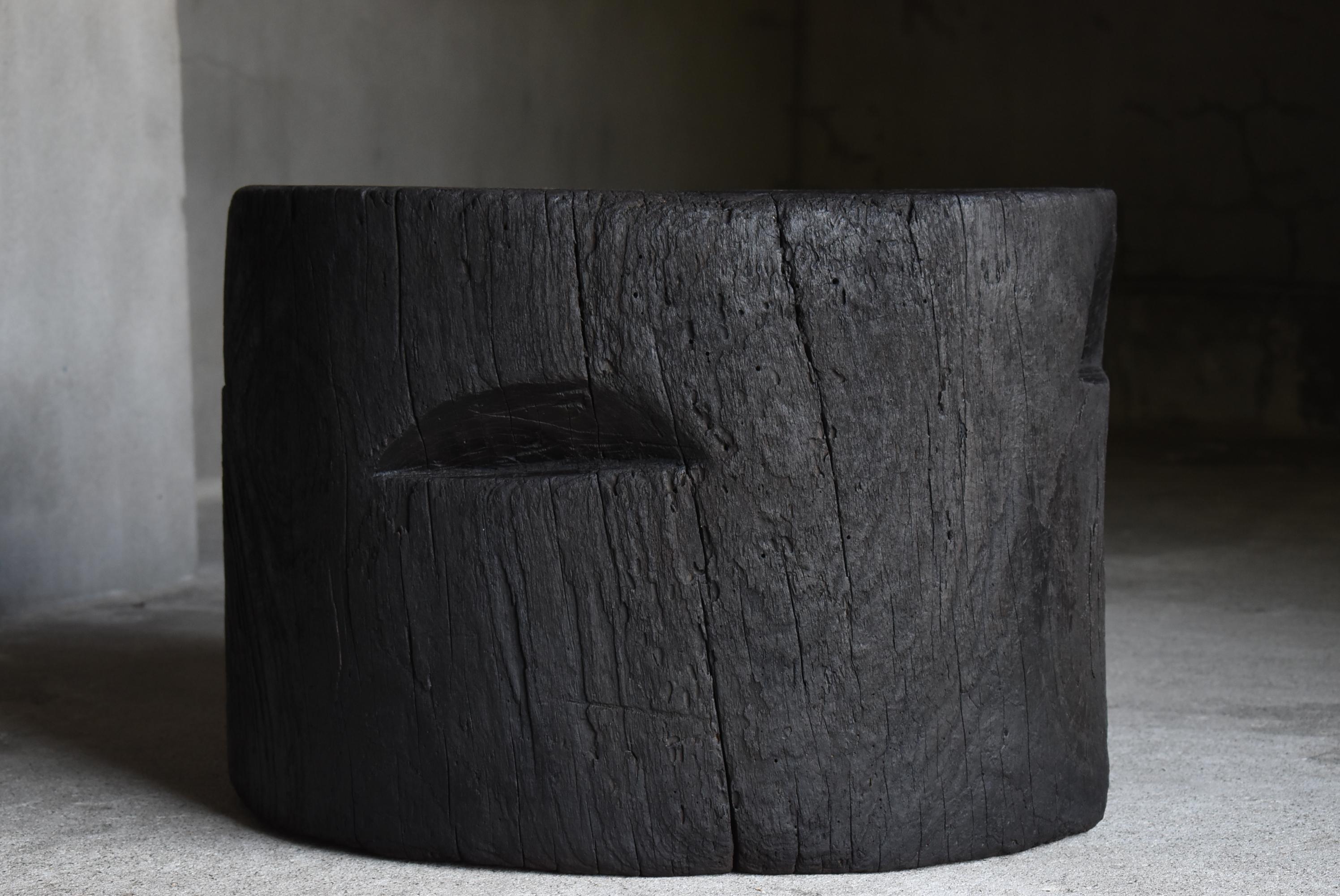 Japanese Antique Primitive Black Coffee Table 1860s-1900s / Mingei Wabi Sabi For Sale 3