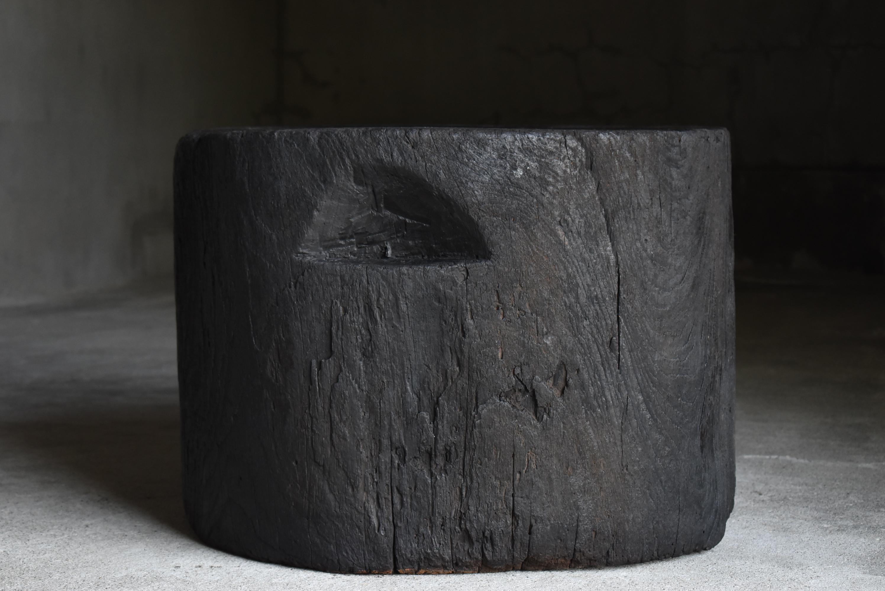Japanese Antique Primitive Black Coffee Table 1860s-1900s / Mingei Wabi Sabi For Sale 5