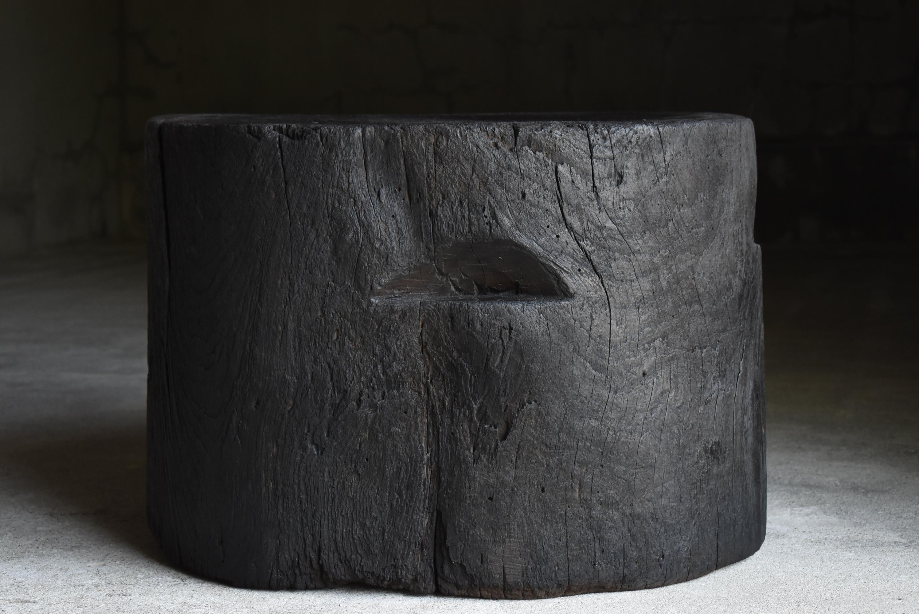 Japanese Antique Primitive Black Coffee Table 1860s-1900s / Mingei Wabi Sabi For Sale 6