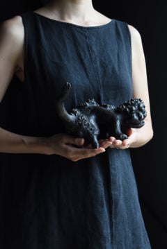 Japanese Antique Primitive Guardian Lion Sculpture 1860s-1920s / Wabisabi