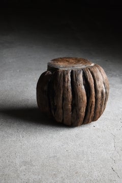 Japanese Old Sculptural Burl Stool 1950s-1970s / Primitive Side Chair Wabi Sabi