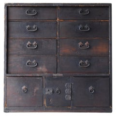 Edo Period Japanese Large Drawer Chest 1800s-1860s / Tansu Sideboard Wabisabi