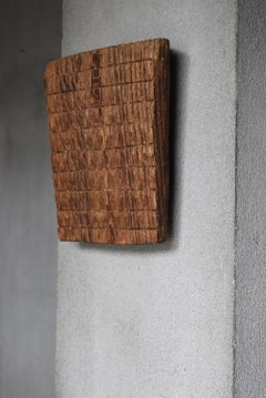 Antike japanische, handgeschnitzte „Gangi“-Holzskulptur aus Zedernholz, 1860er–1920er Jahre / Primitive Wandkunst