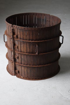 Large Japanese Antique Iron Planter Cover 1860s-1900s / Wabisabi