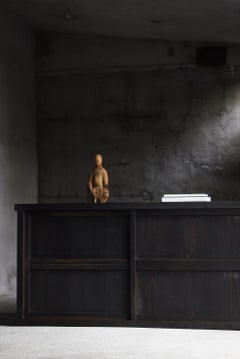 Japanese Antique Large Black Tansu 1920s-1940s / Cabinet Sideboard Wabi Sabi