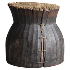 Japanischer Hocker aus Zelkova-Holz im Wabi-Sabi-Stil, 1860er–1900er Jahre / Beistellstuhl im Mingei-Stil