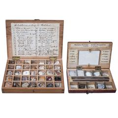 Set of Two 19th Century Boxes with Mineral and Rock Collections