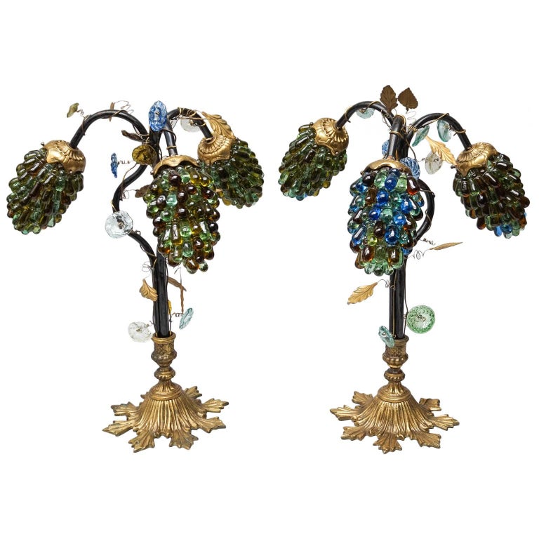 Set Of Art Nouveau Italian Table Lamp Shades With Three Large Glass Set Of Art Nouveau Italian Table Lamp Shades With Three Large Glass Gs For