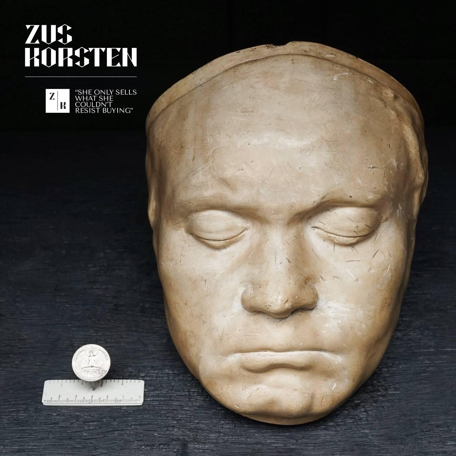 Plaster 19th Century Beethoven Life Mask by Franz Klein