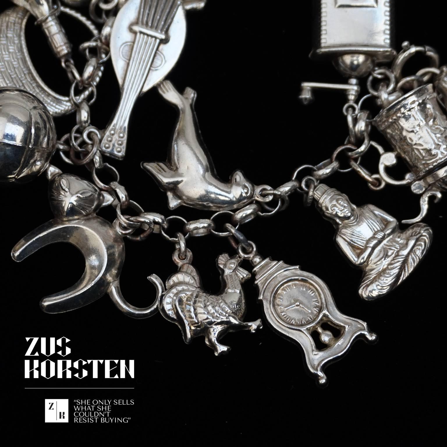 23 Piece Sterling Silver Dutch Charm Bracelet 3