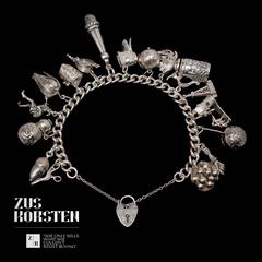17-Piece Sterling Silver English Padlocked Charm Bracelet