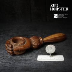 19th Century English Treen Wood Hazelnut Nutcracker Hand