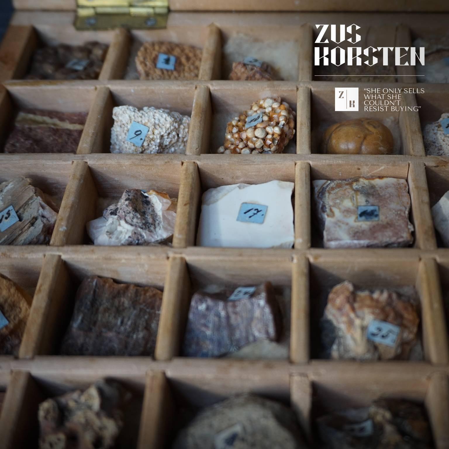 Satz von zwei Schachteln aus dem 19. Jahrhundert mit Mineralien- und Gesteinssammlungen 3