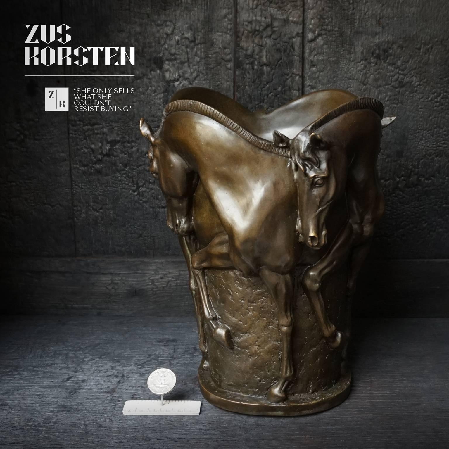 20th Century Bronze Horse Vase or Sculpture 1