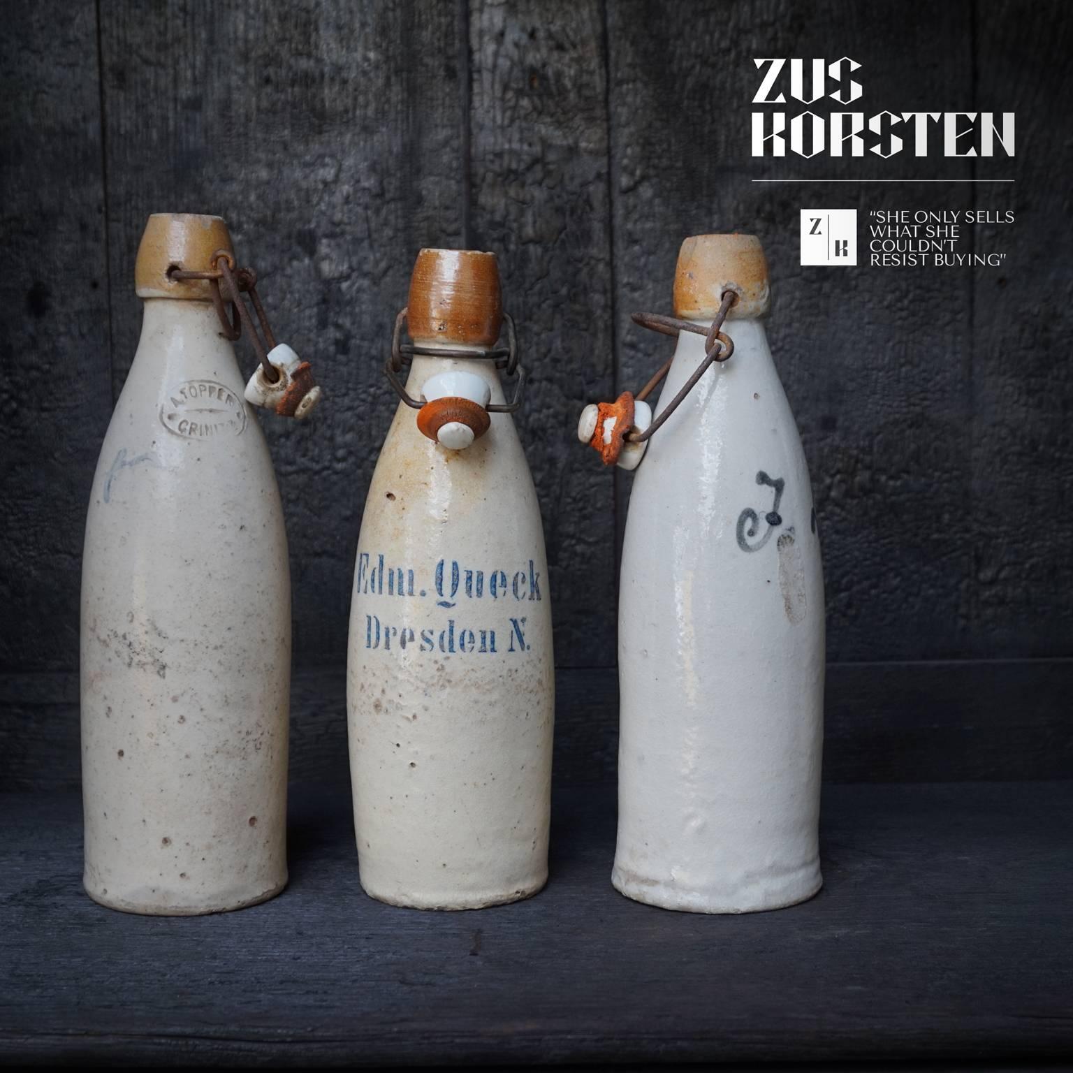 Set of Five Early 20th Century, German Stein Beer or Weißbier Bottles 1