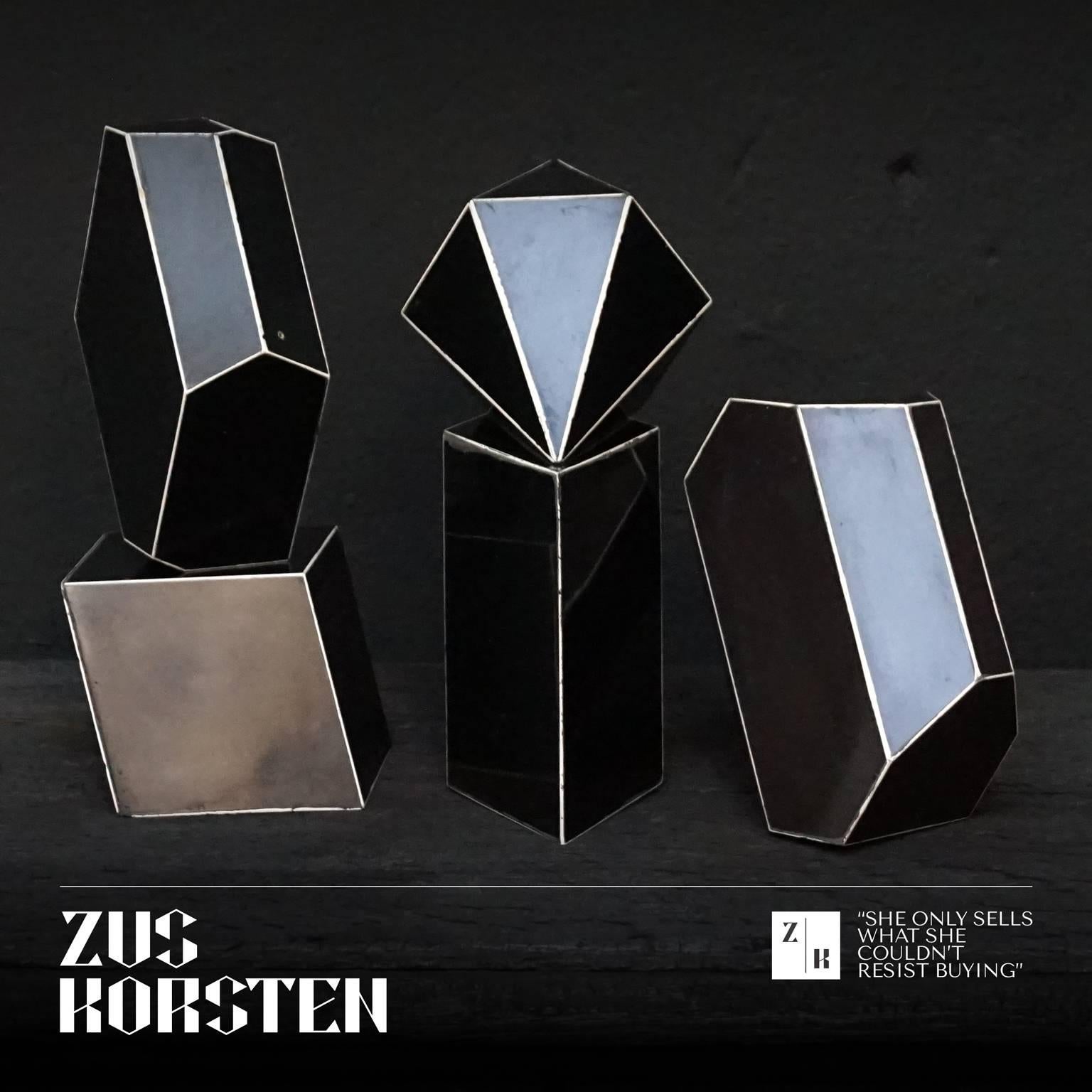 Set of Five Geometric Bakelite Art Deco Science Classroom Crystal Models 4
