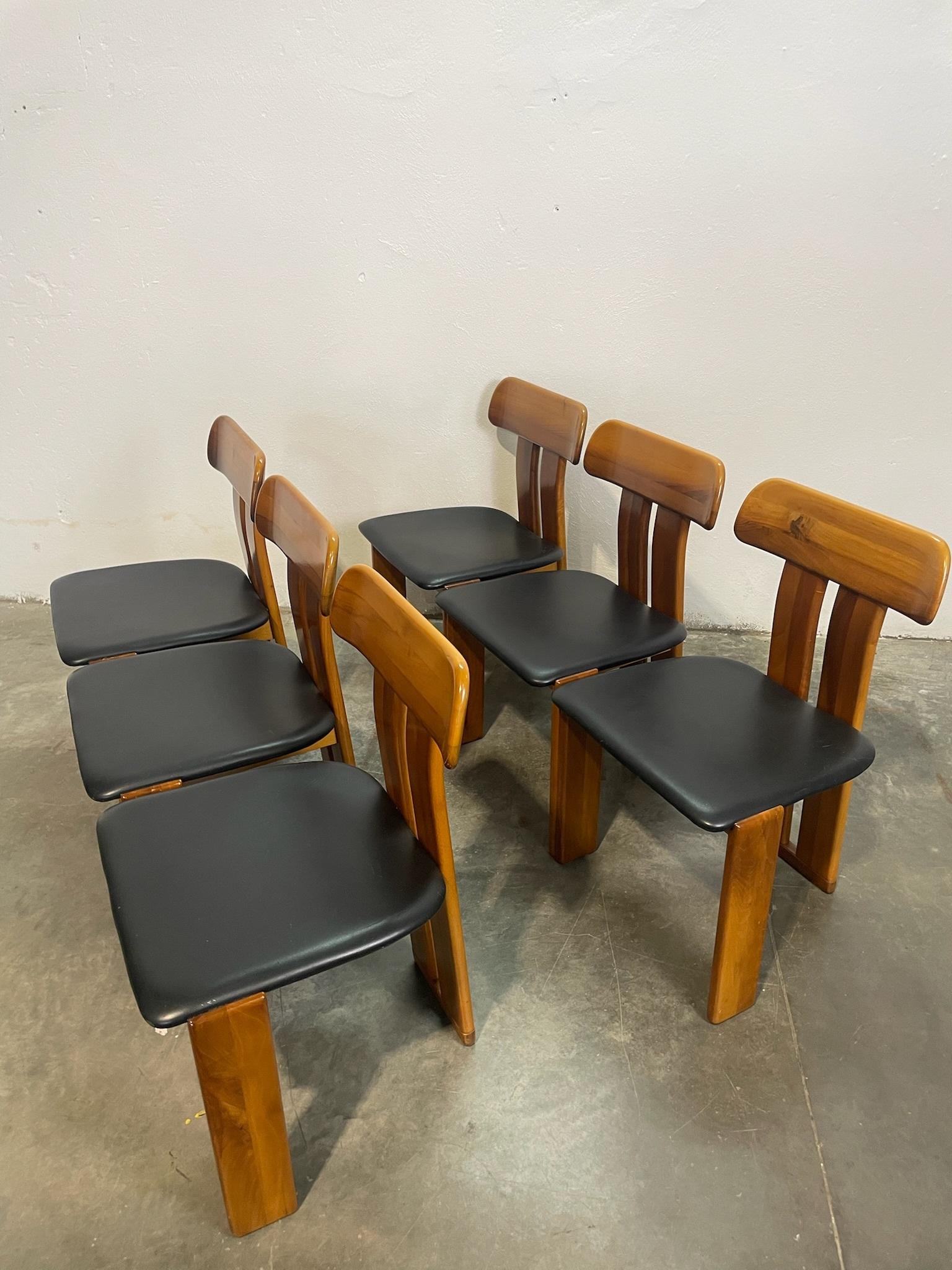 Set von 6 Sesseln Sapporo von Mario Marenco für Mobil Girgi (Walnuss) im Angebot