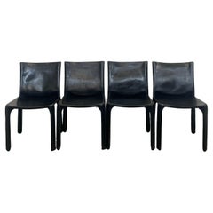 Vintage set di 4 sedie Cab per Cassina di Mario Bellini