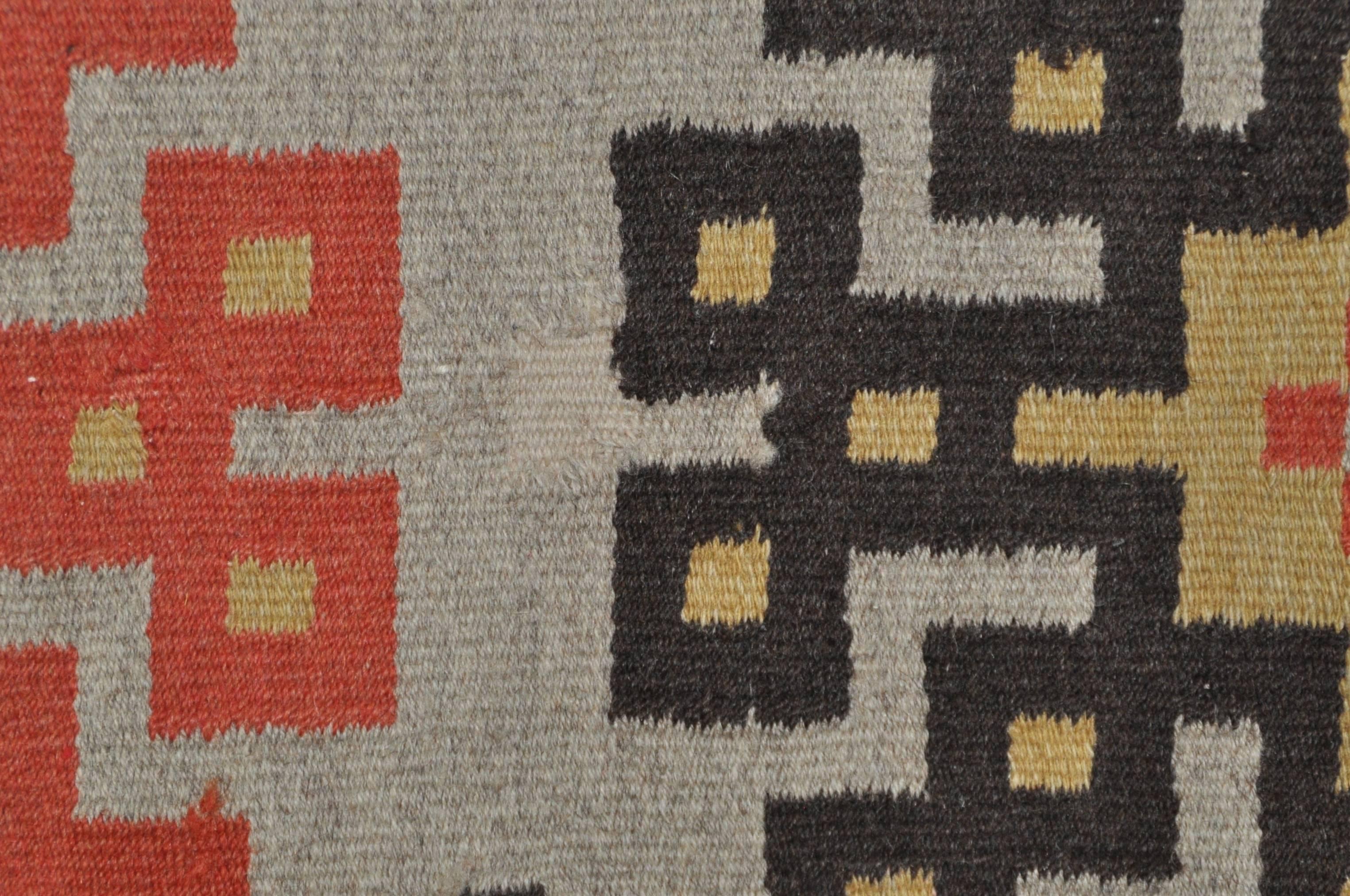 Scandinavian Modern Snowflake Kilim, Northern Europe, 1950s For Sale