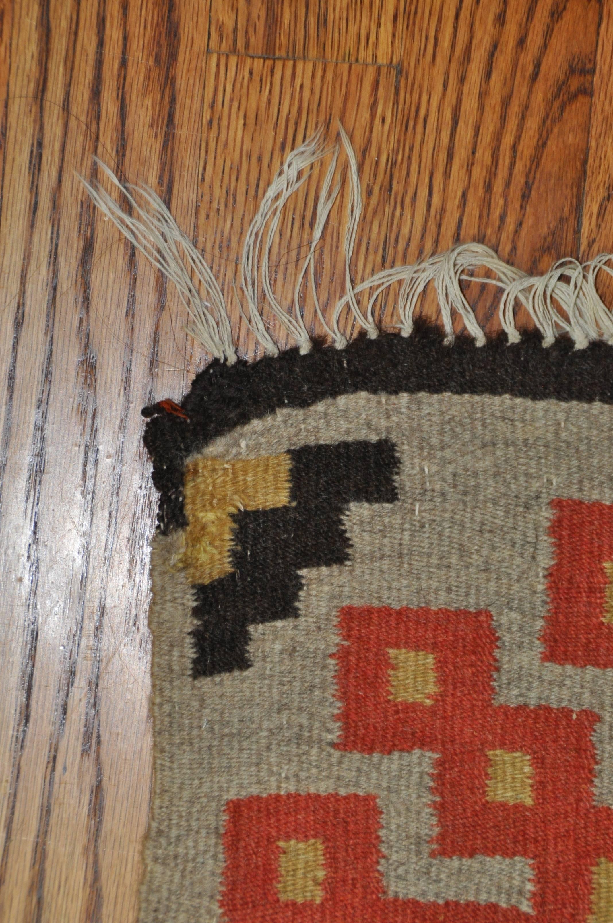 Snowflake Kilim, Northern Europe, 1950s In Good Condition For Sale In Brooklyn, NY