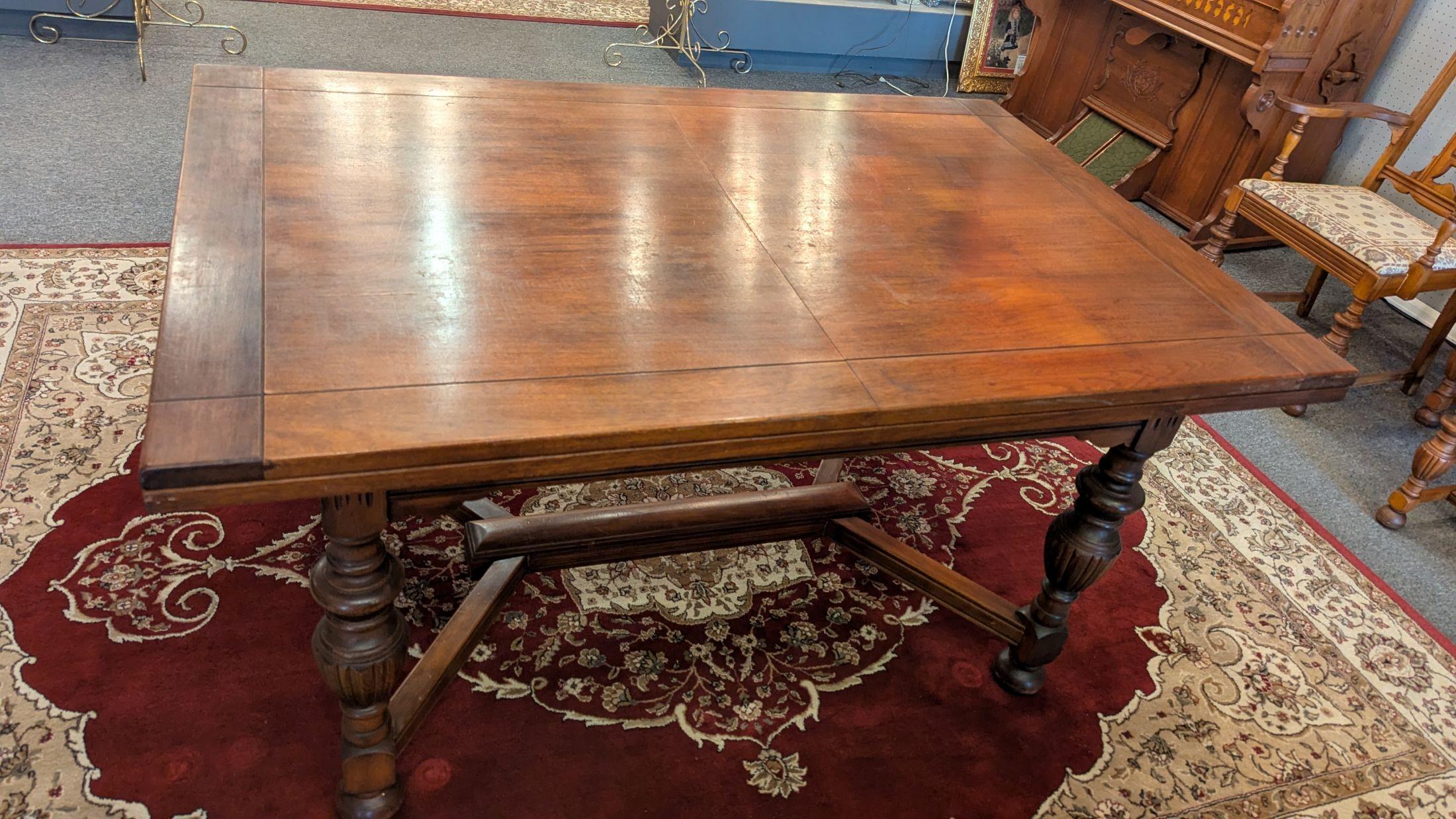 Tudor Jacobean Dining Table and 6 Chairs For Sale 3