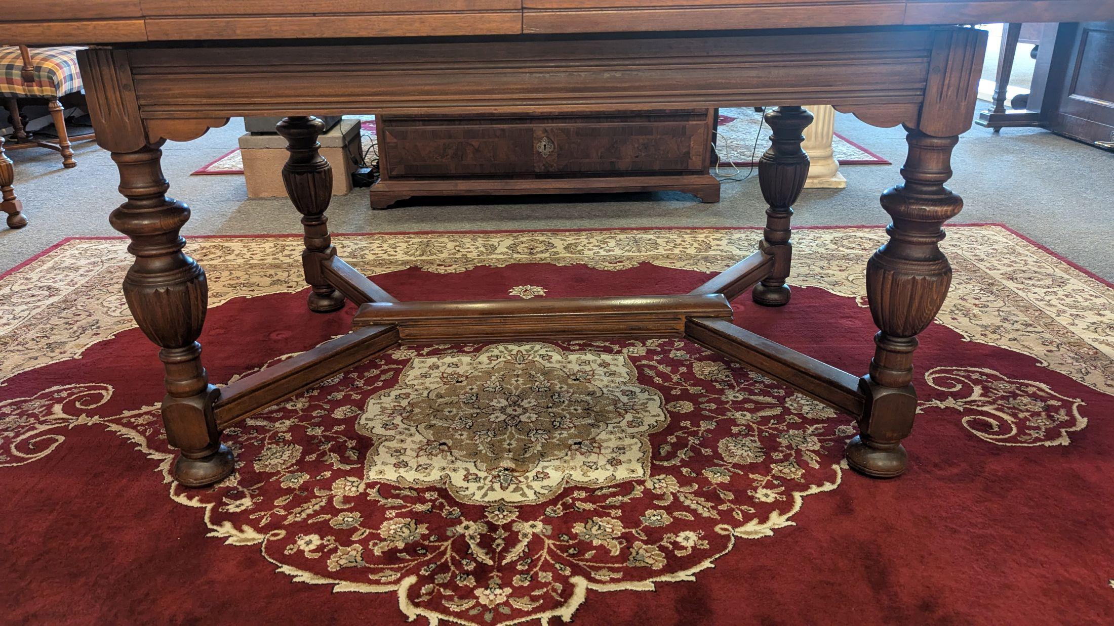 Tudor Jacobean Dining Table and 6 Chairs For Sale 2