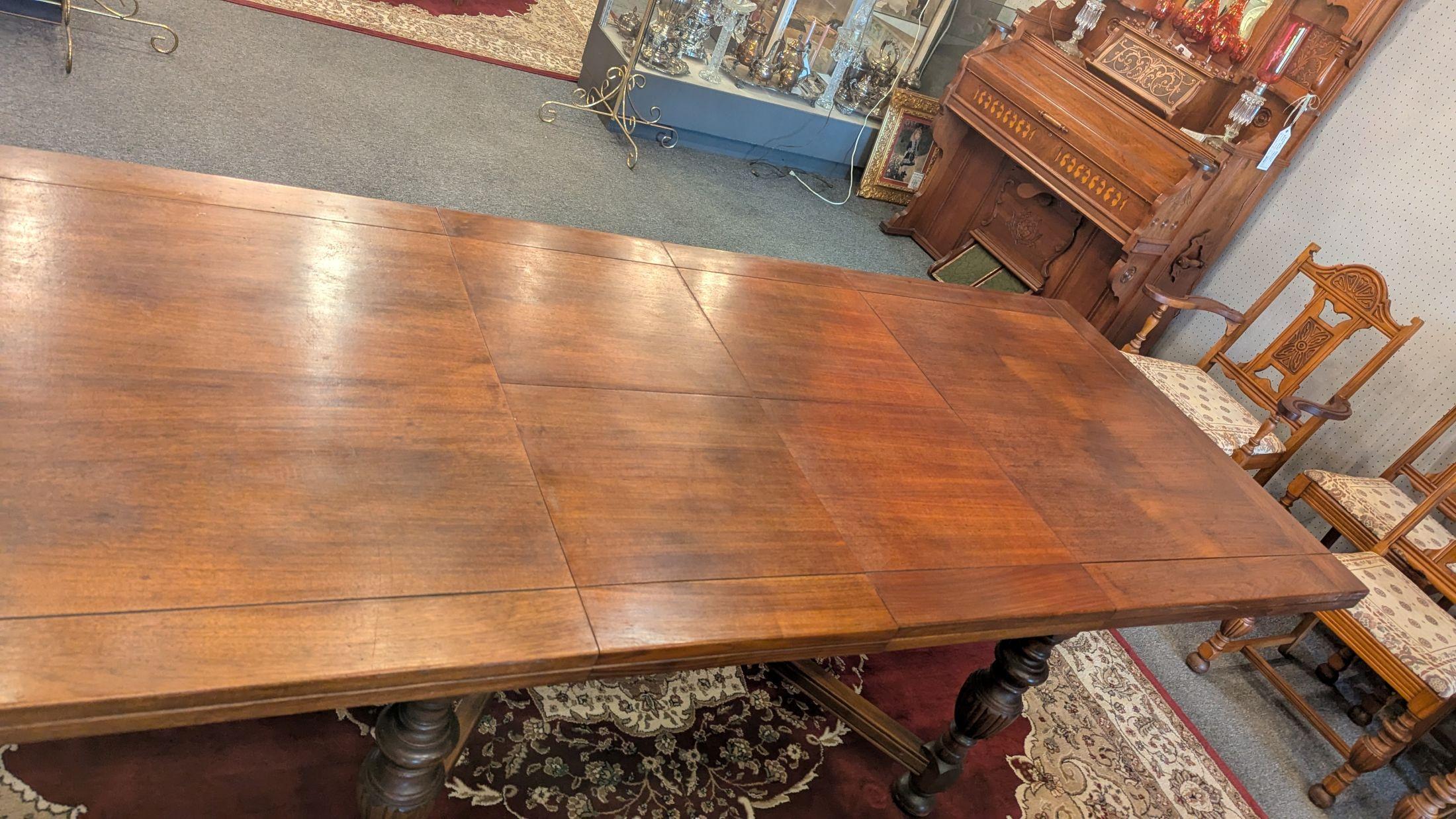 Tudor Jacobean Dining Table and 6 Chairs For Sale 1
