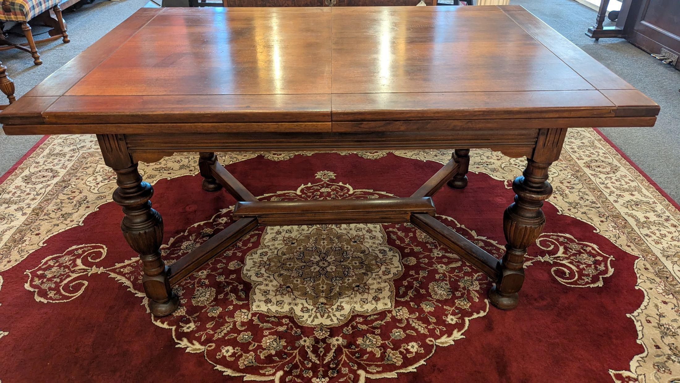Tudor Jacobean Dining Table and 6 Chairs For Sale 5